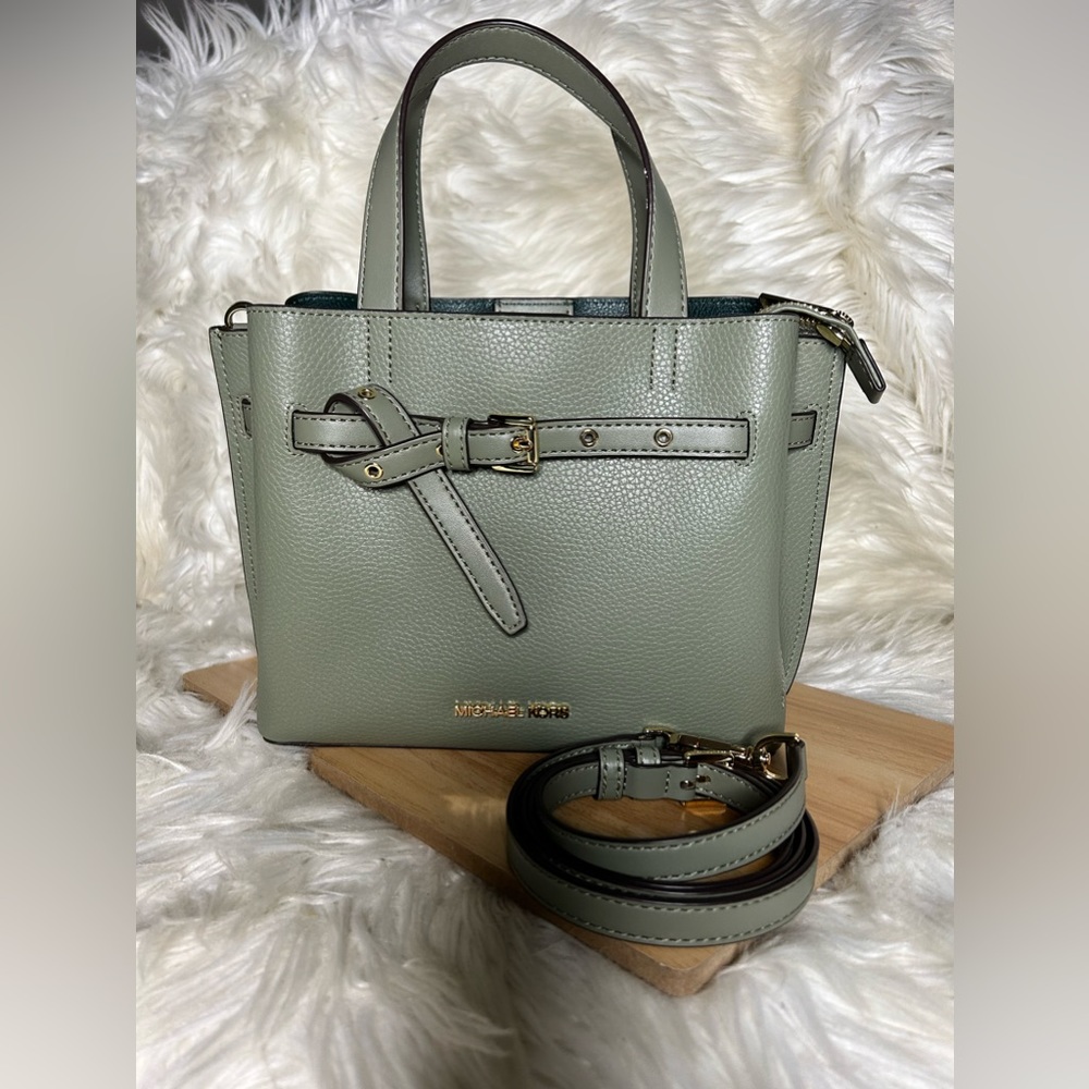 Michael Kors Emilia satchel crossbody army green small
